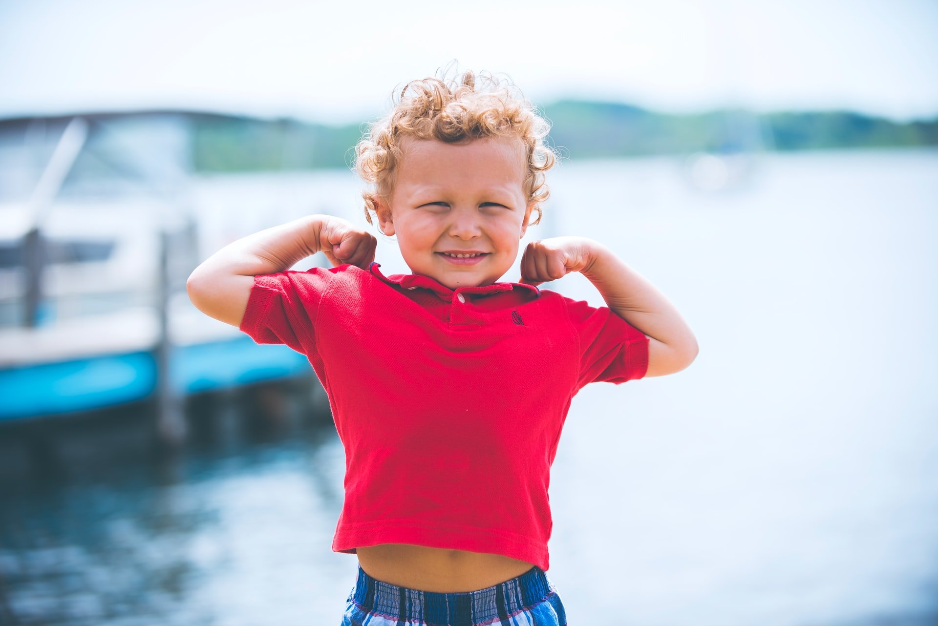 Self control and time management - picture of strong boy 